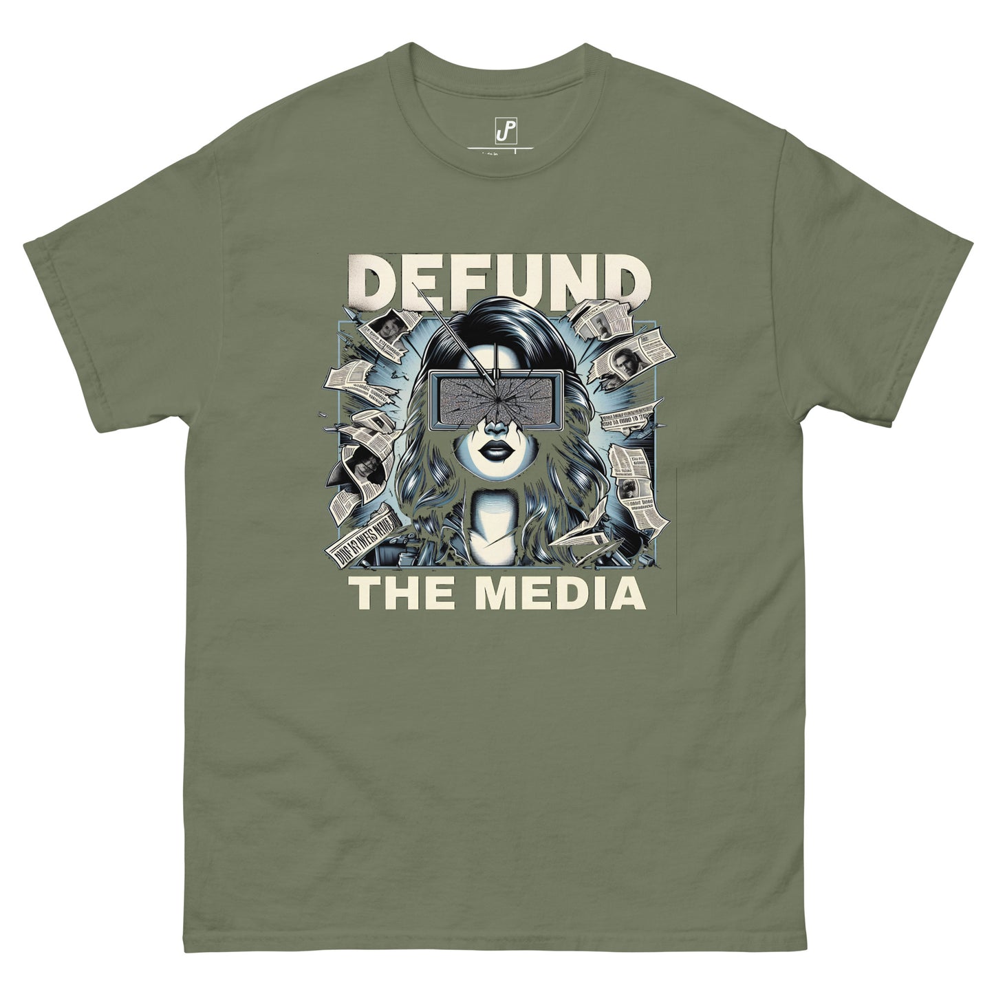 "Defund The Media" classic tee (Front Print)