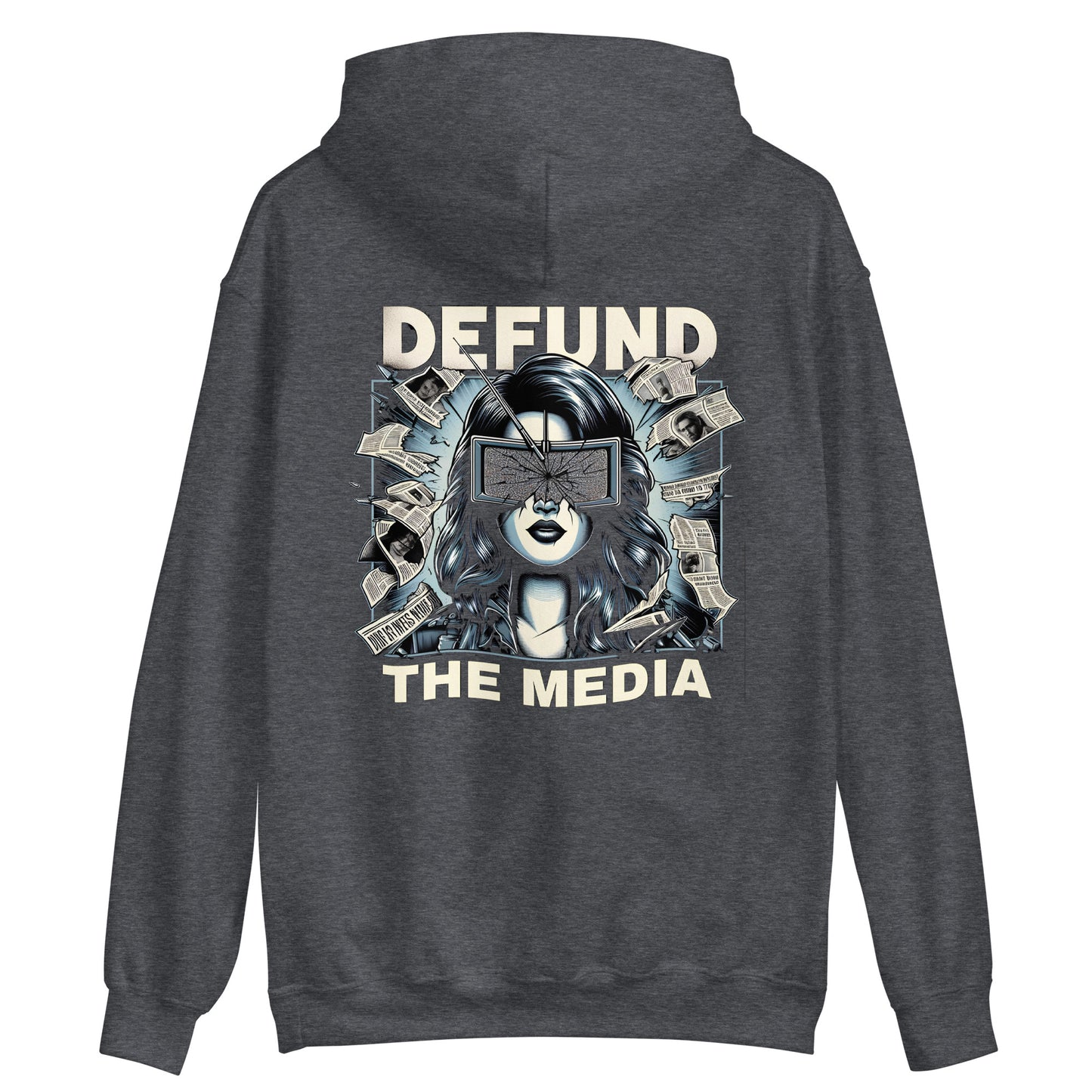 Unisex "Defund The Media" Hoodie (Rear Print)