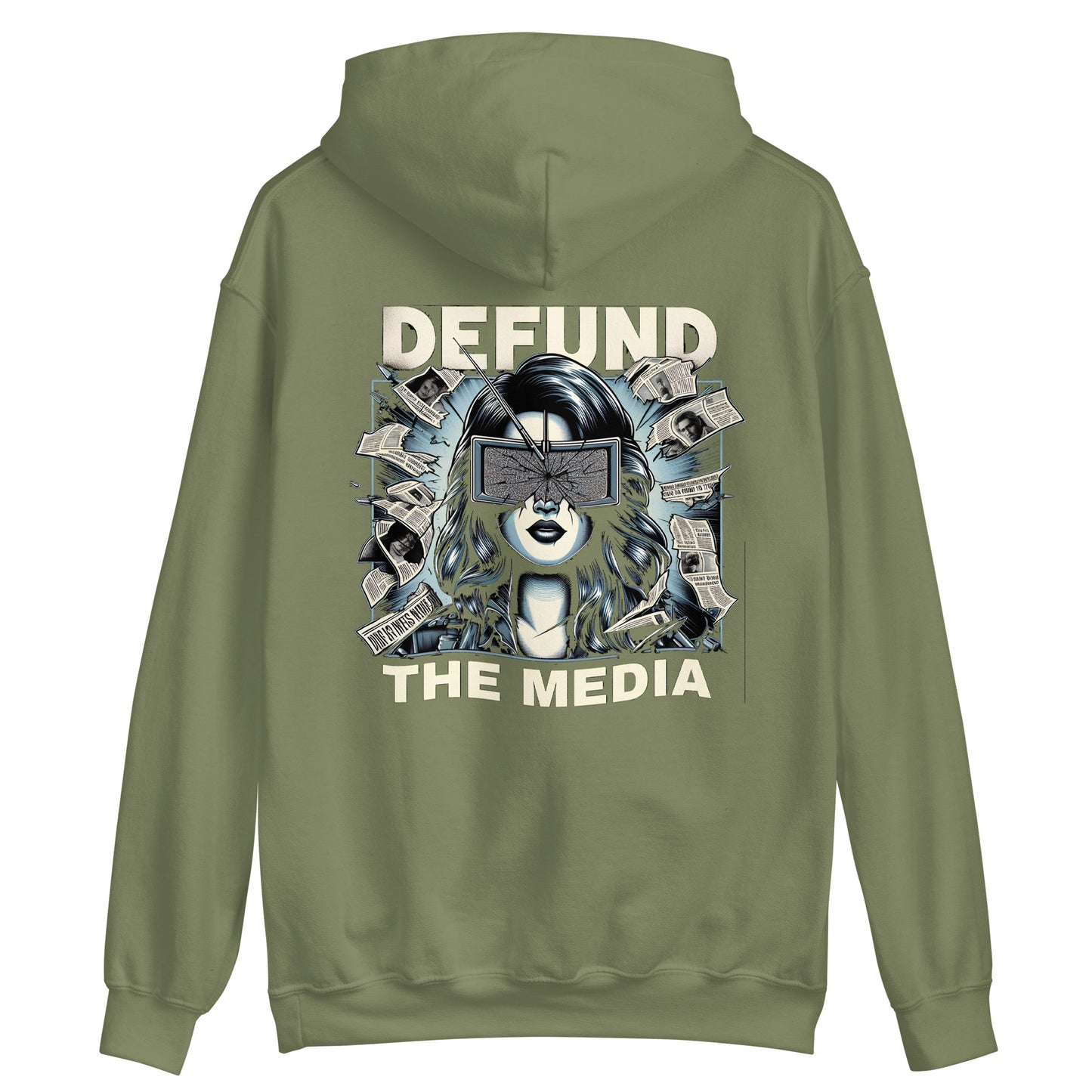 Unisex "Defund The Media" Hoodie (Rear Print)