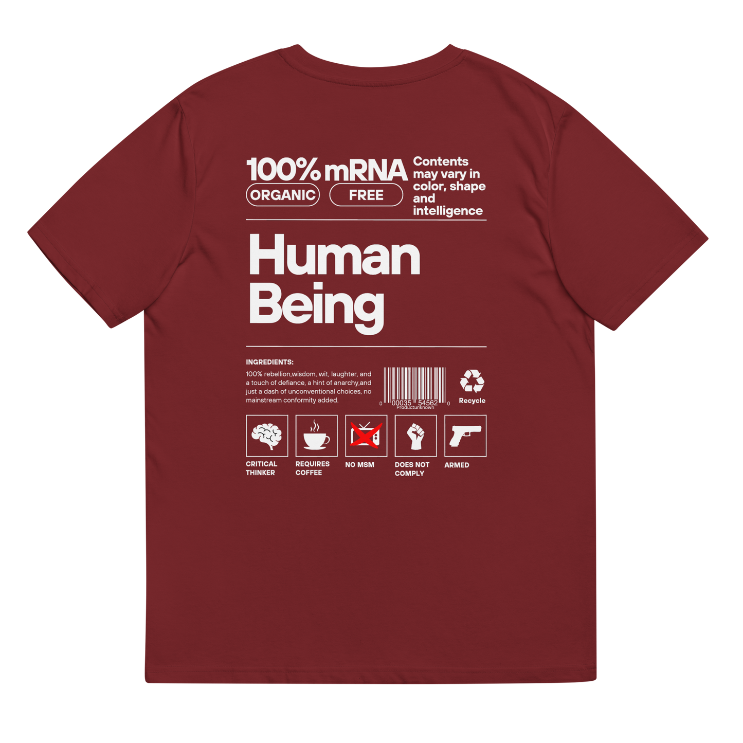 Unisex "Human Being" T-shirt (Rear Print)