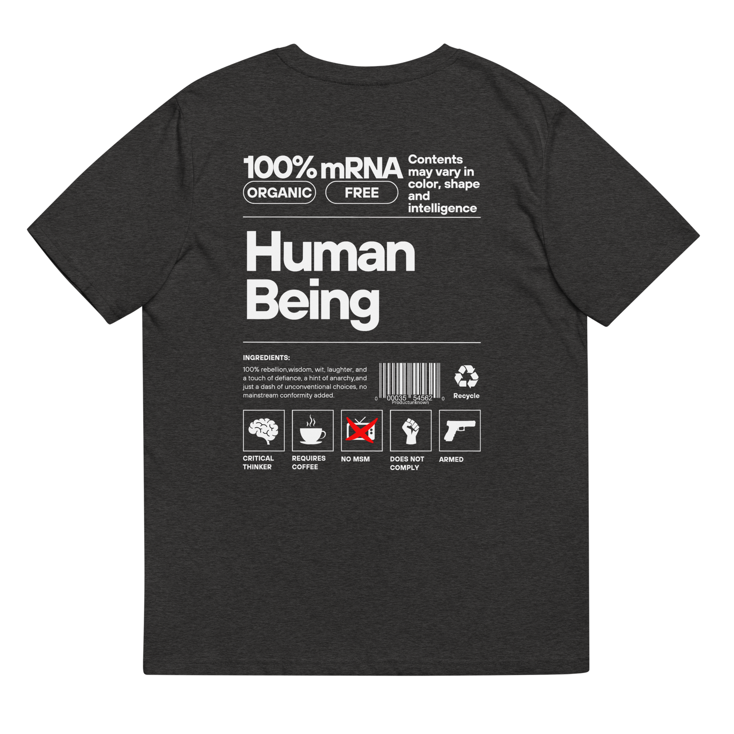 Unisex "Human Being" T-shirt (Rear Print)