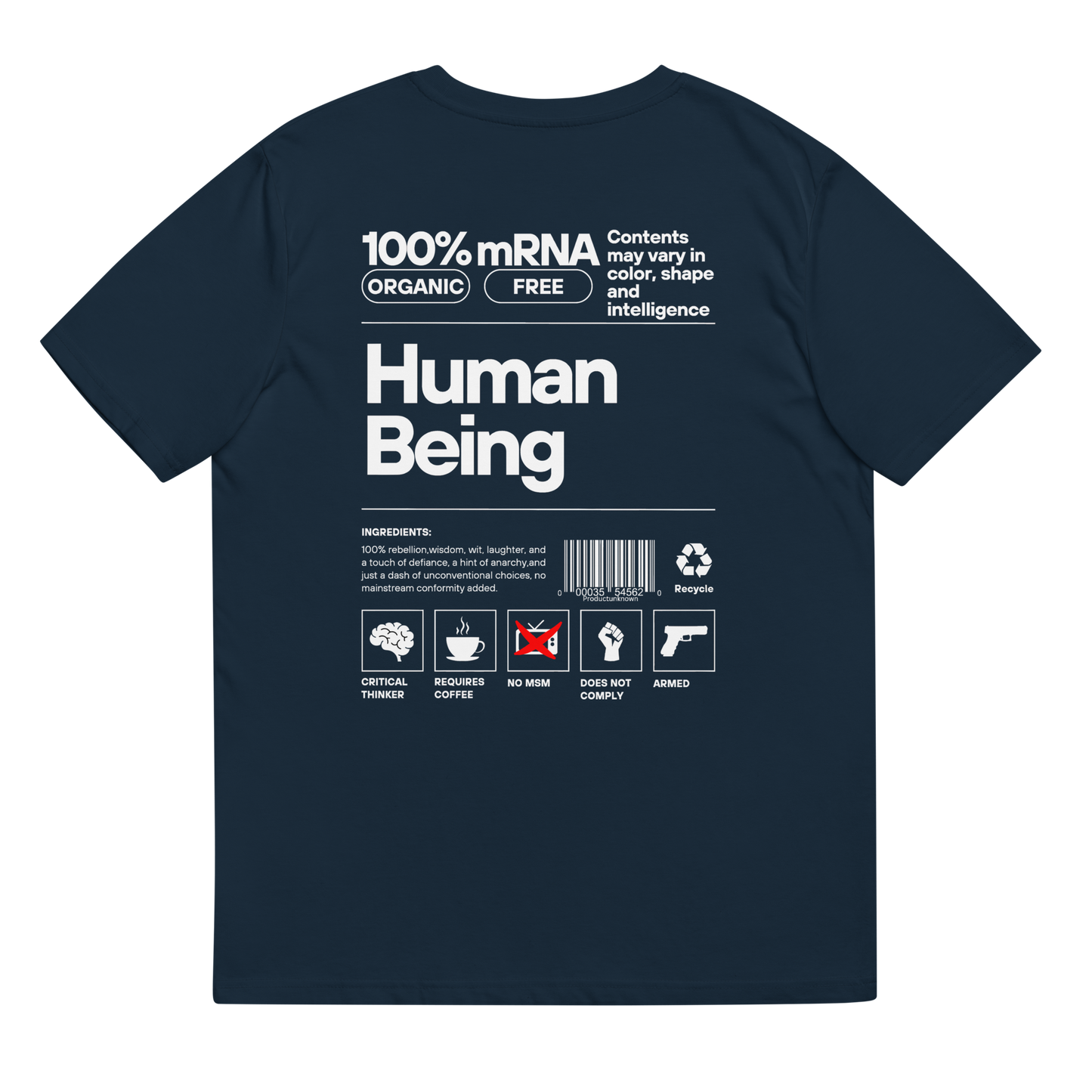 Unisex "Human Being" T-shirt (Rear Print)