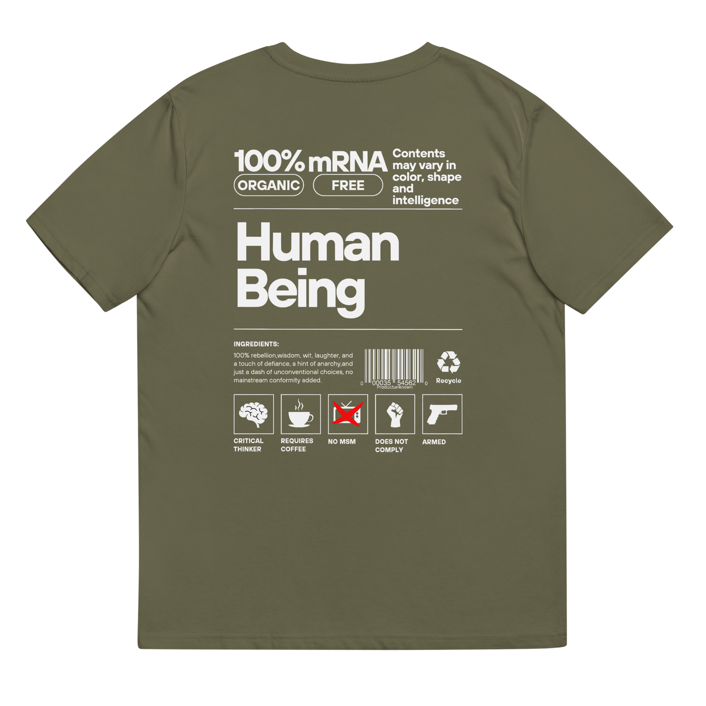 Unisex "Human Being" T-shirt (Rear Print)