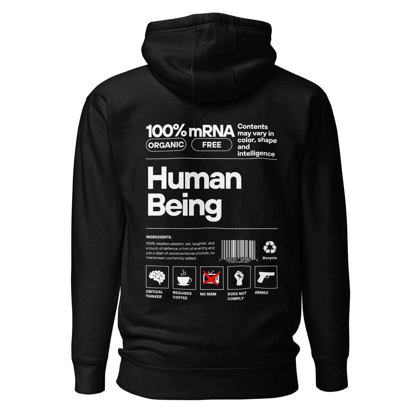 Unisex "Human Being" Hoodie (Rear Print)