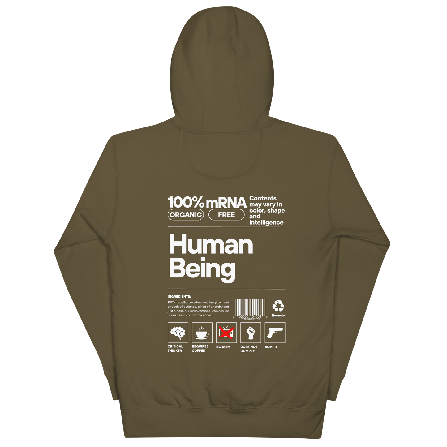 Unisex "Human Being" Hoodie (Rear Print)