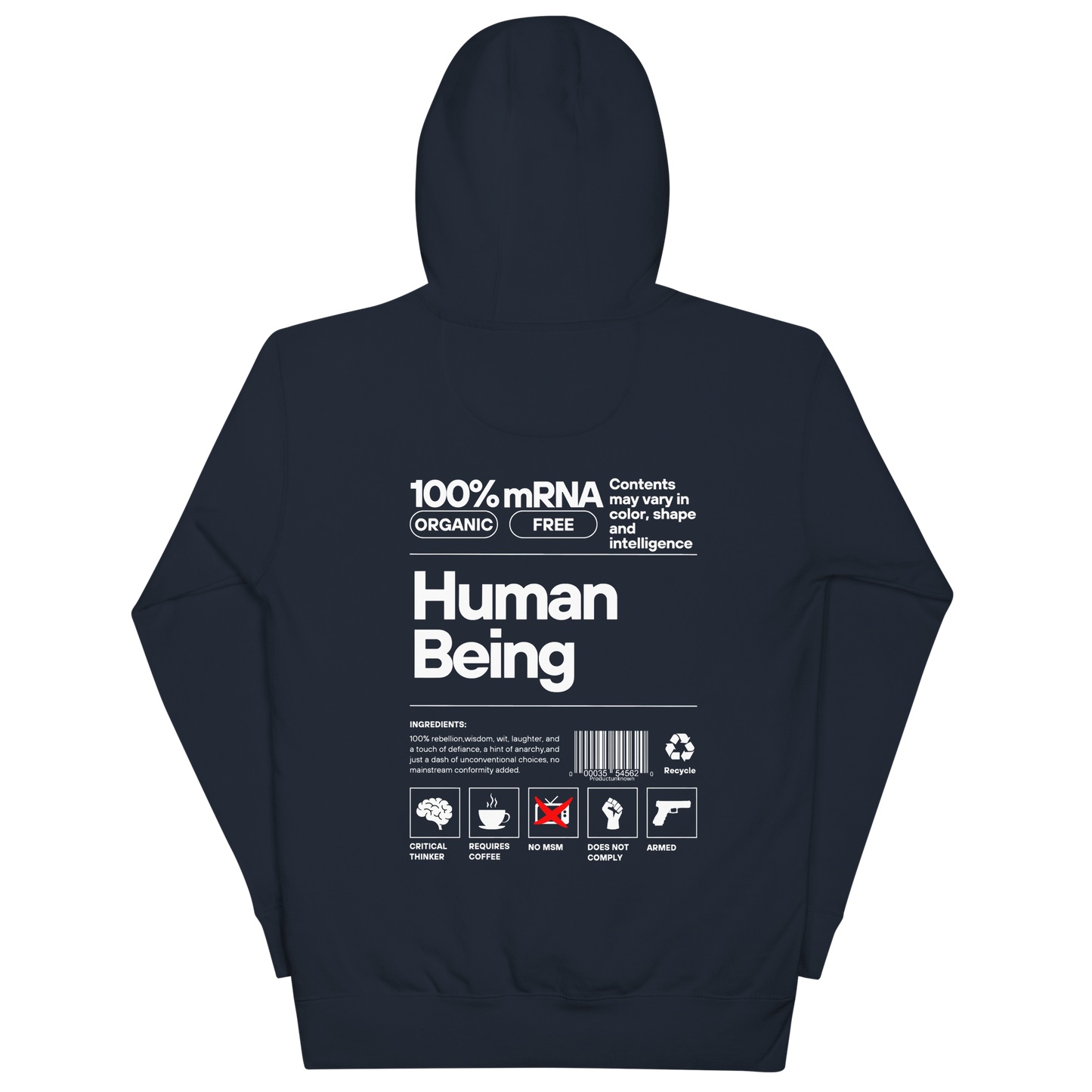 Unisex "Human Being" Hoodie (Rear Print)