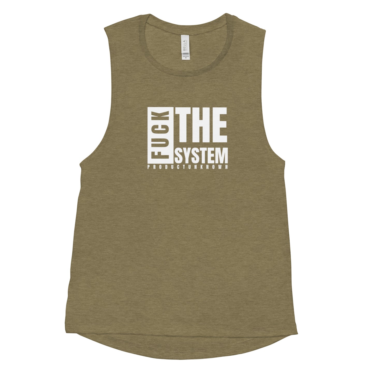 Ladies’  "Fuck The System" Muscle Tank (Front Print)